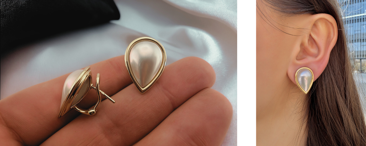 Náušnice s mabé perlami